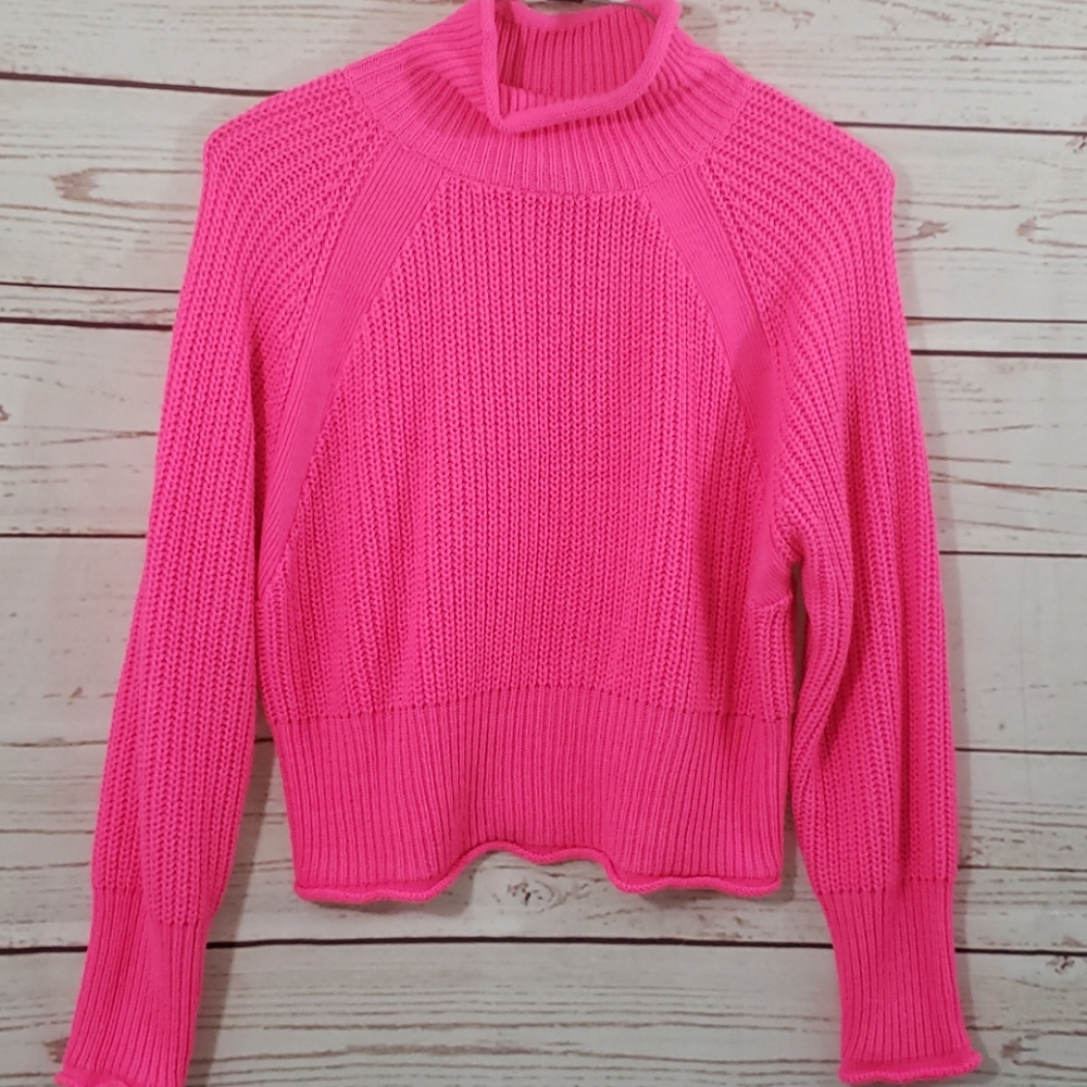 Retro-Mod♡Hot Pink♡Acrylic♡Turtleneck♡Sweater